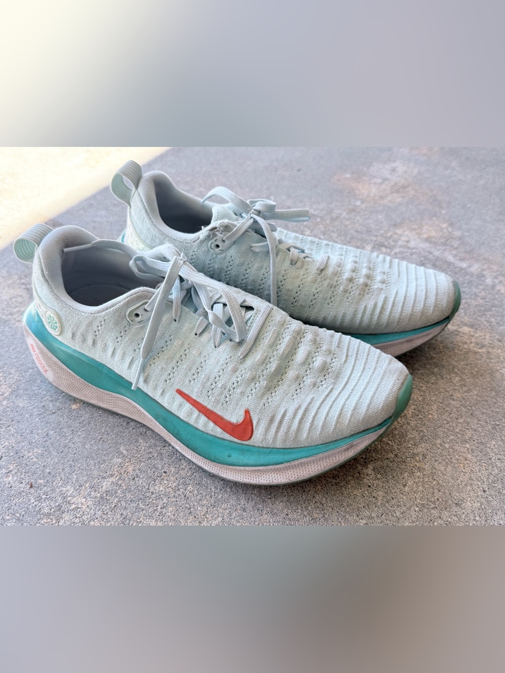 Nike Reactx Infinity Run 4 Running Shoes Jade Ice Picante Red Women's Sz 9.5